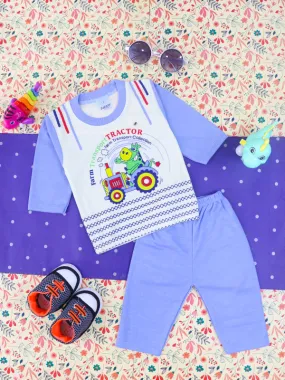 3Mth - 9Mth Tractor Blue Baba Suit For Newborns HG NBS95