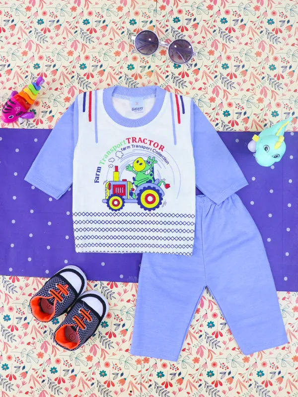 3Mth - 9Mth Tractor Blue Baba Suit For Newborns HG NBS95