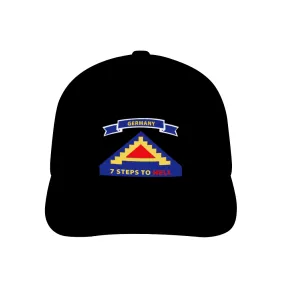 7th US Army - 7 Steps to Hell with Germany Tab AOP - Unisex Adjustable Curved Bill Baseball Hat