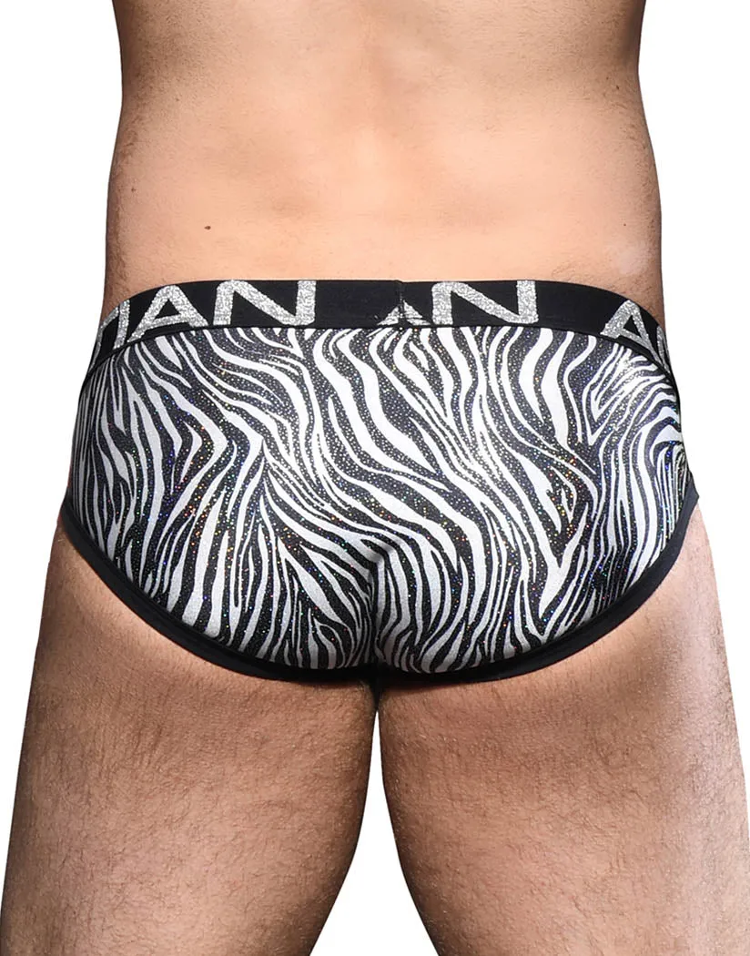 Andrew Christian Metallic Zebra Brief w/ Almost Naked 92292