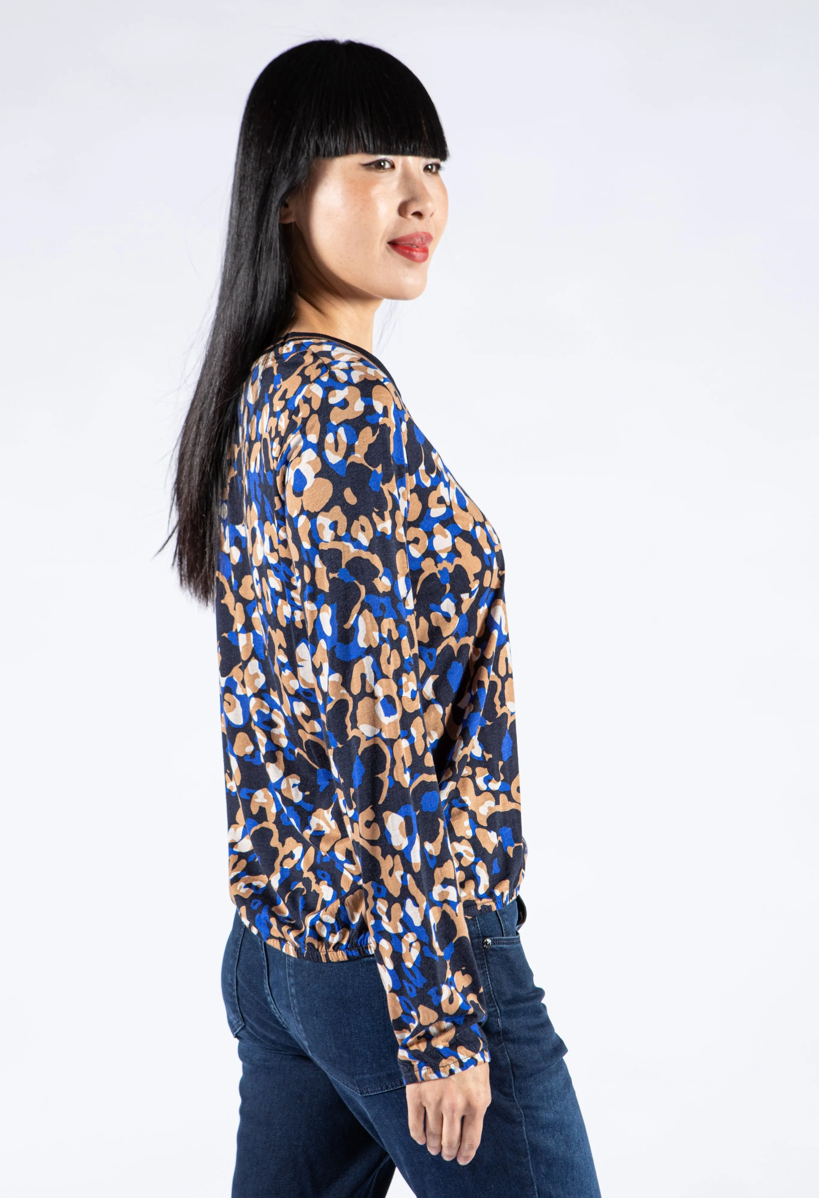Animal Print V Neckline Top