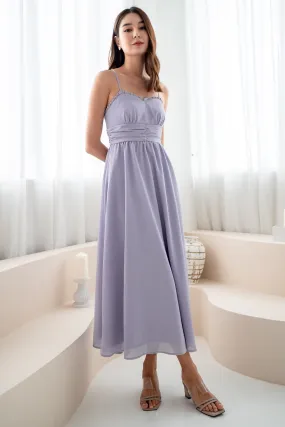 ANNELISE RUCHED MAXI DRESS IN PERIWINKLE