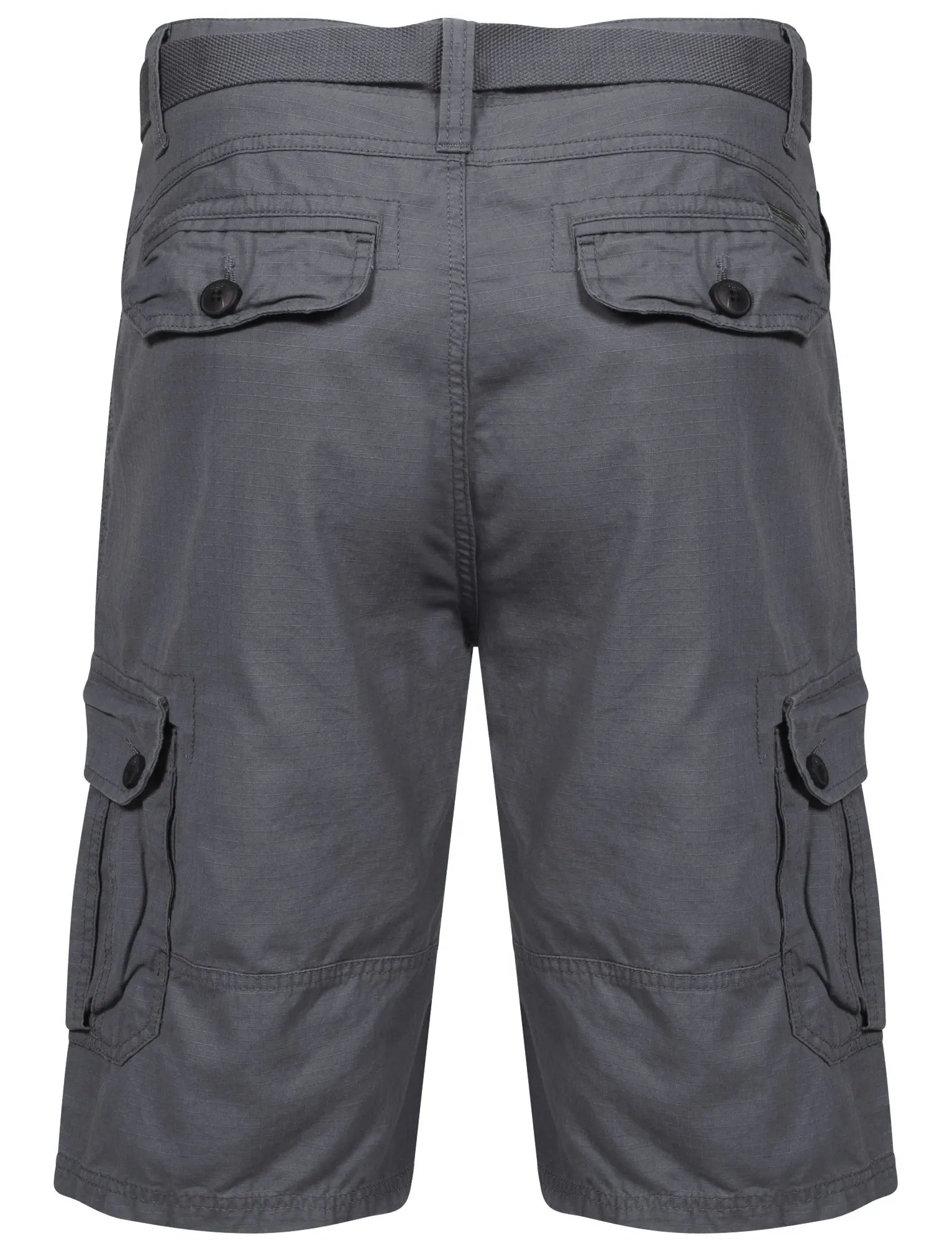 Avery Cotton Cargo Shorts with Belt in Graphite Grey - Dissident