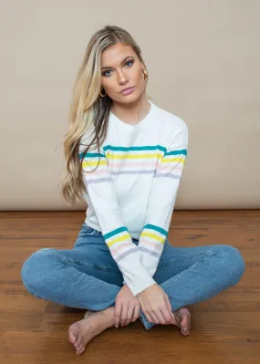 BB Dakota Like A Rainbow Striped Crewneck Sweater-***FINAL SALE***