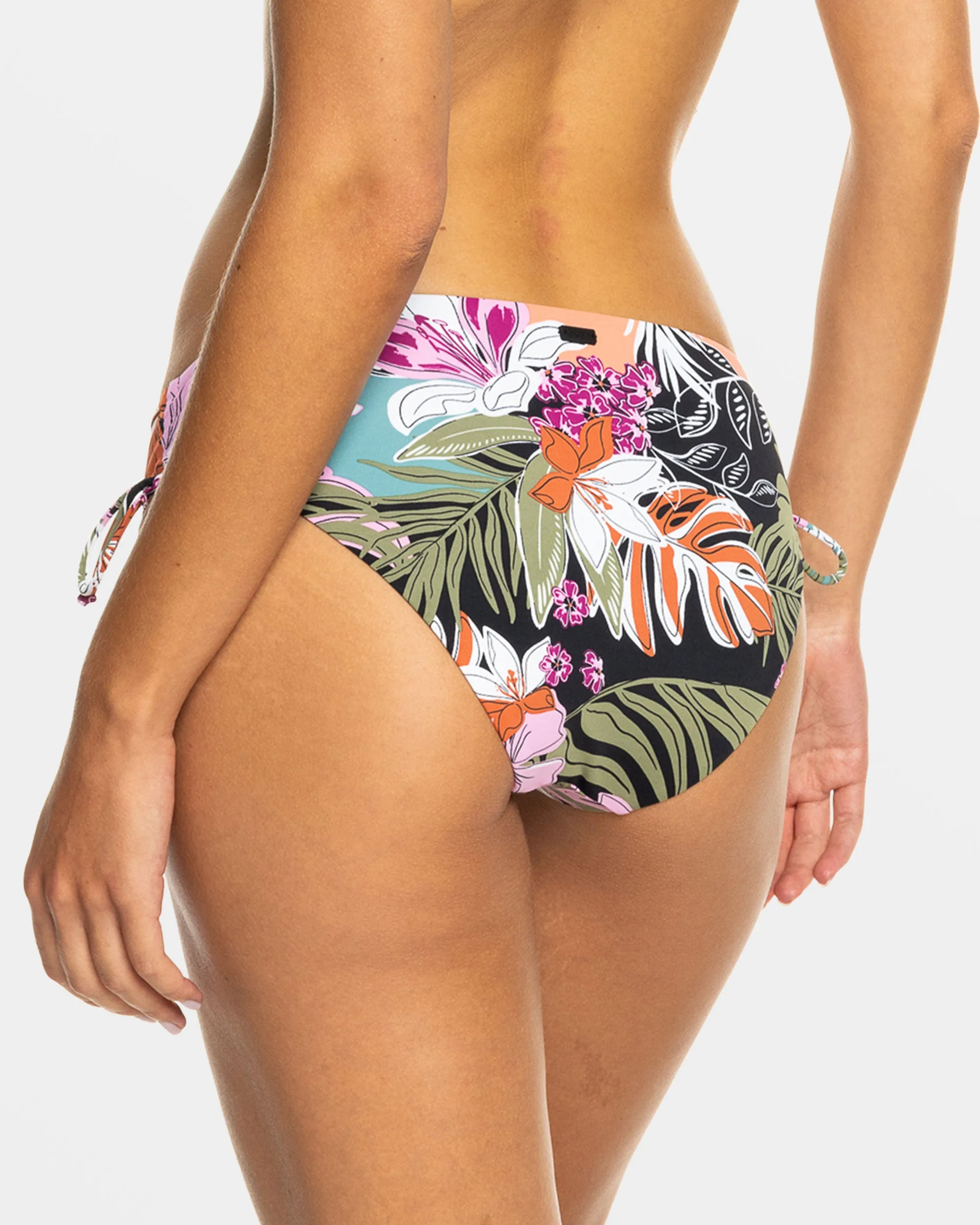 Beach Classics Hipster Ties Bikini Bottoms - Anthracite Moody Tropical Swim