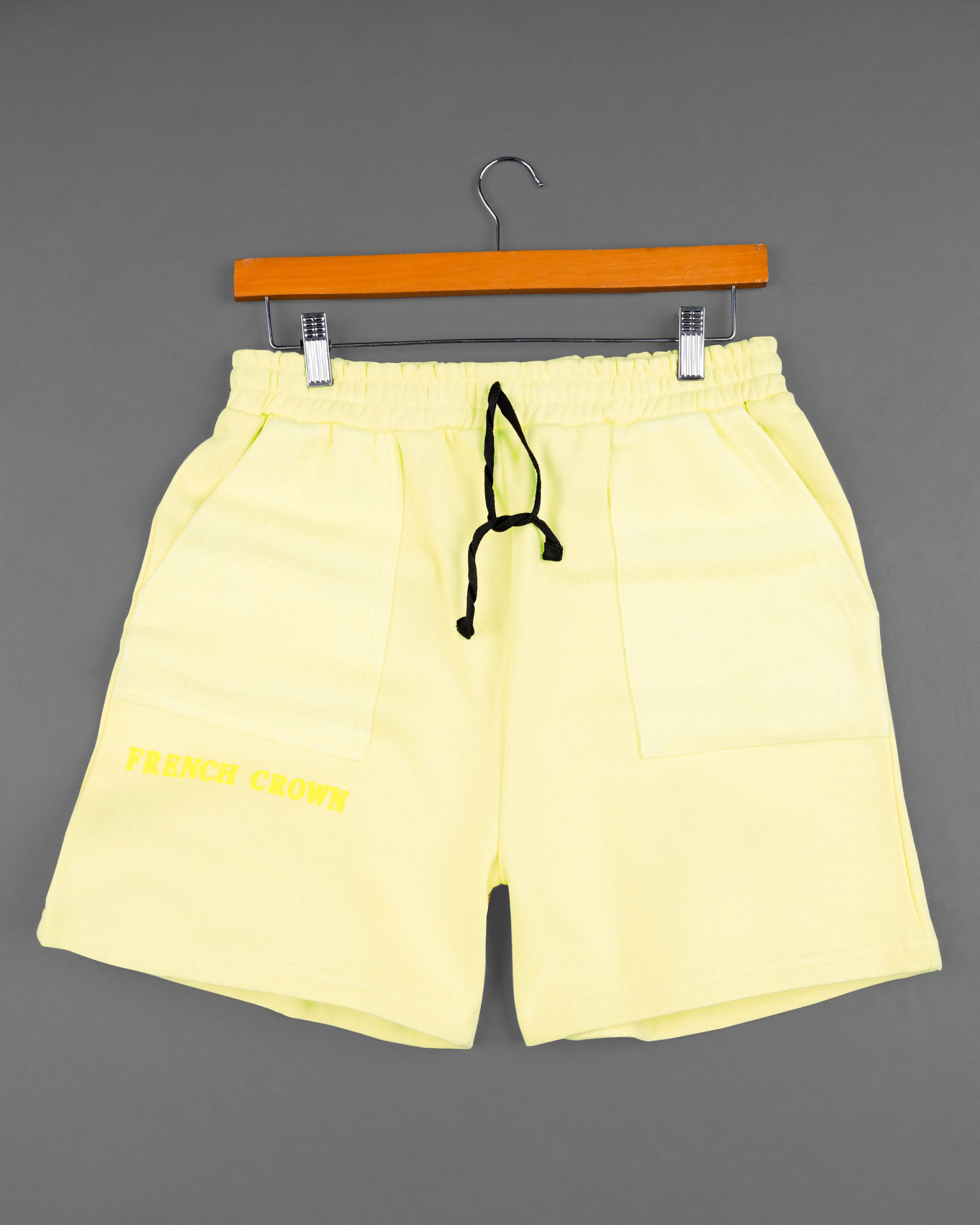 Beeswax Yellow Premium Cotton Bomber Jacket with Shorts Co-ord Sets