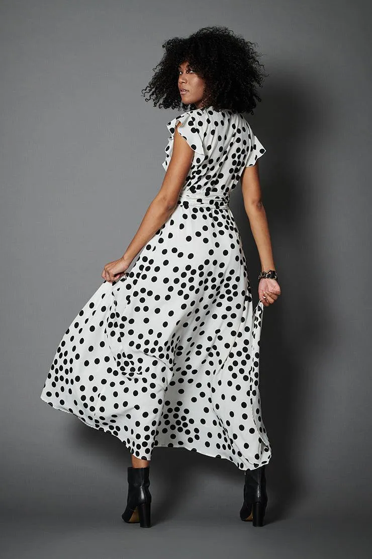 Birkin Spot White Maxi Dress