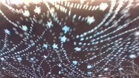 Black - Blue Stars - Batik