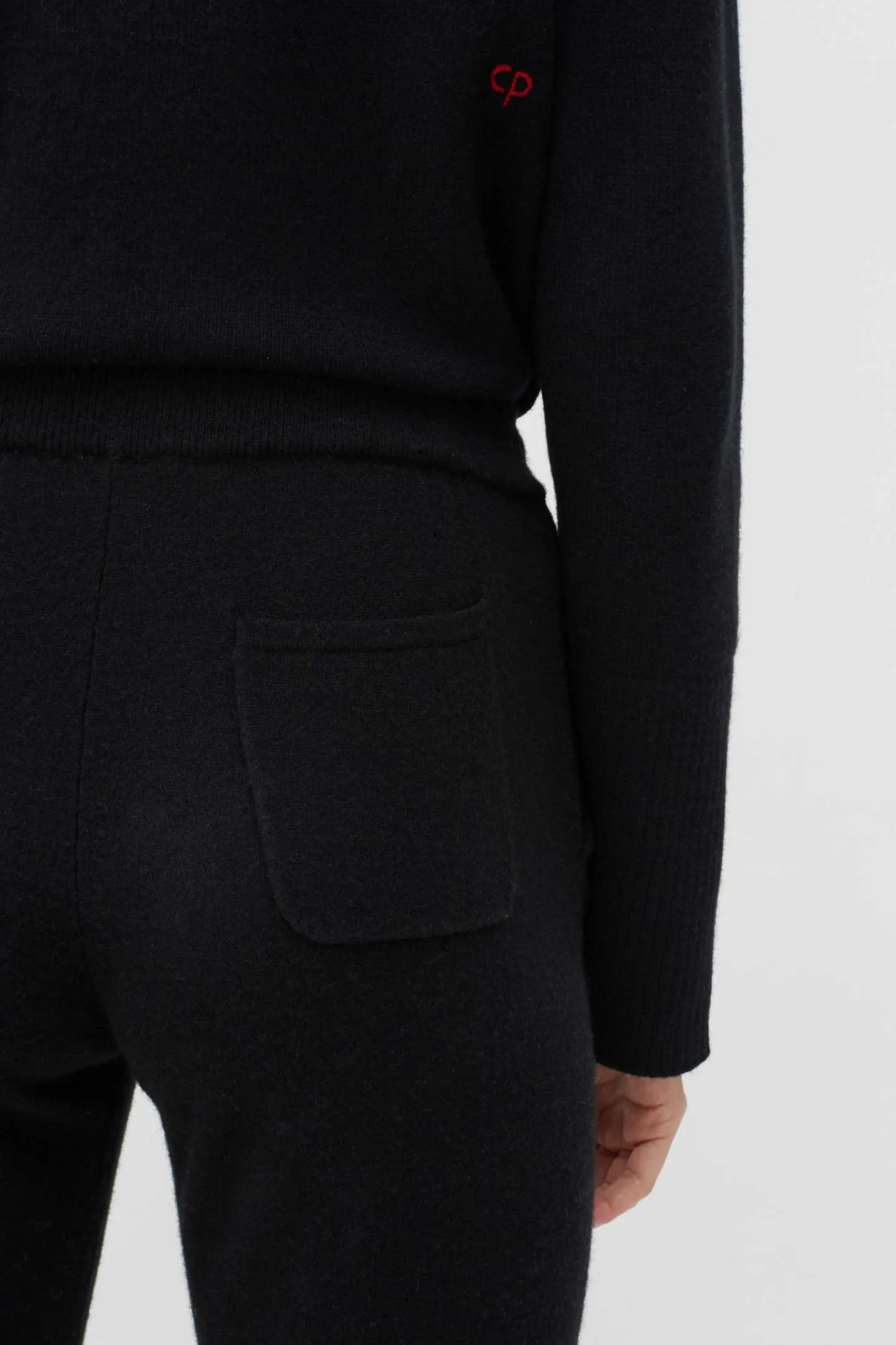 Black Cashmere Track Pants