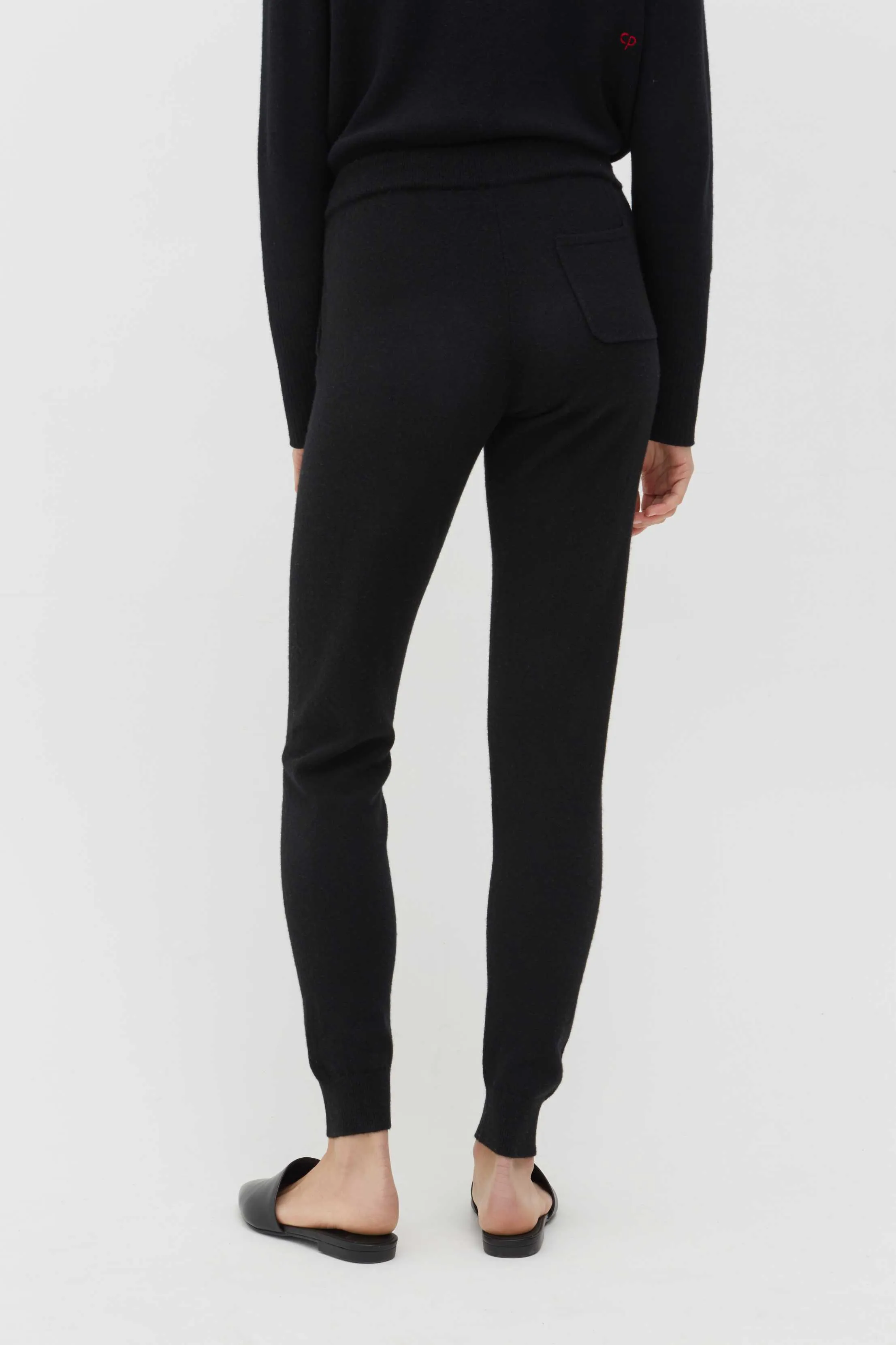 Black Cashmere Track Pants