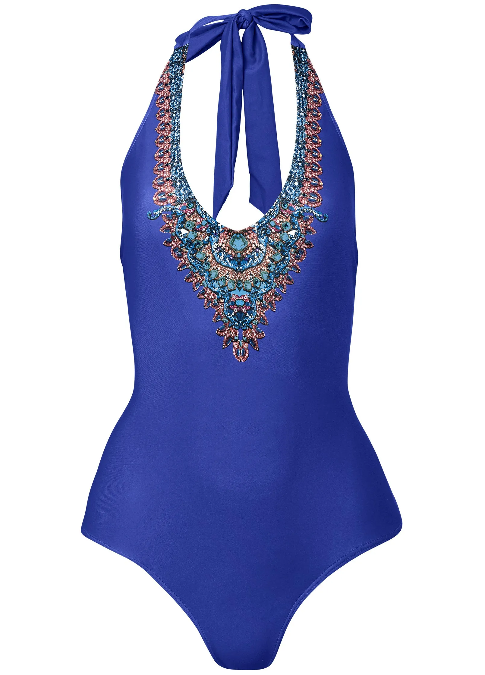 Blanc V Neck One-Piece - Celestial Blue