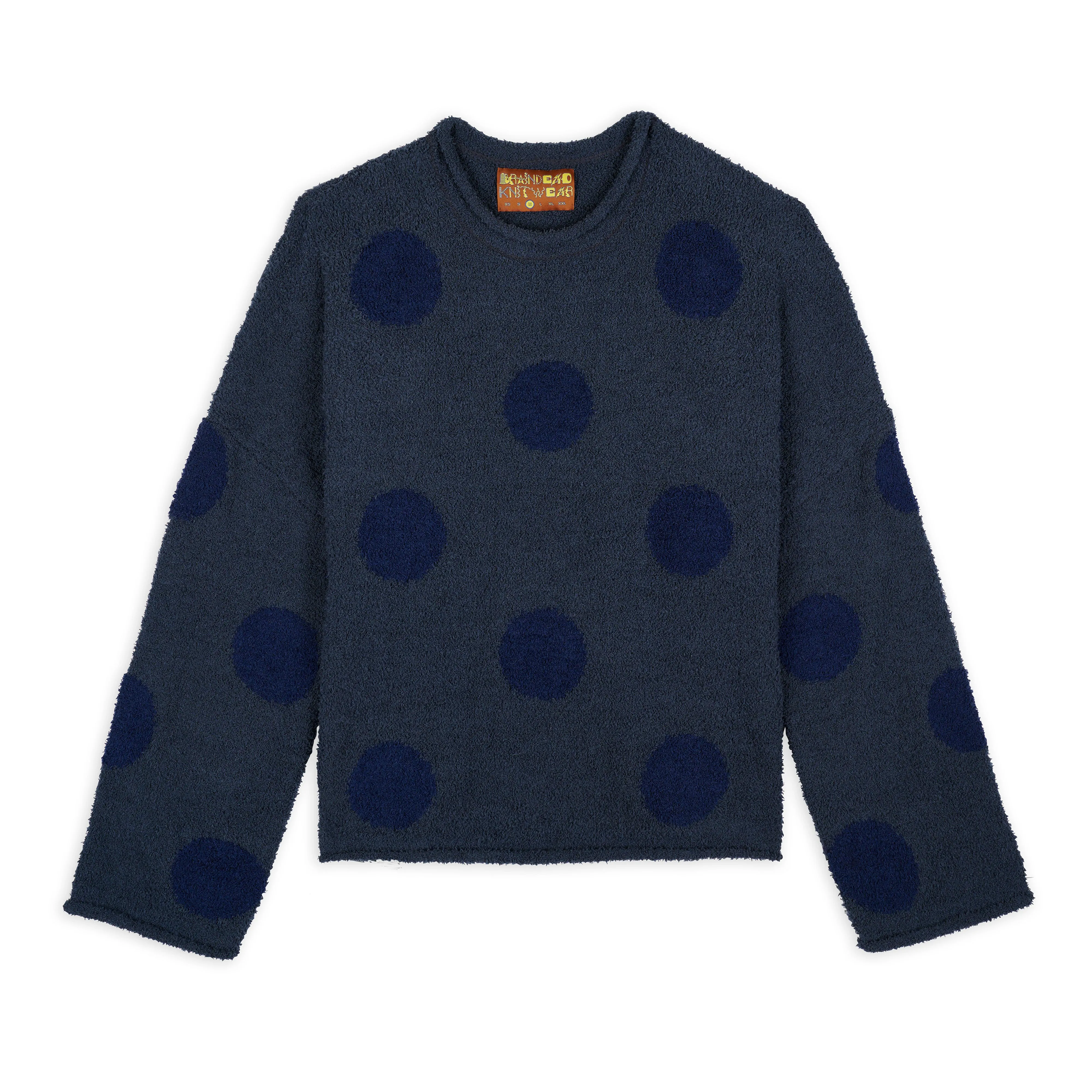 Brain Dead - Men's Teddy Fur Dot Knit Sweater - (Navy)