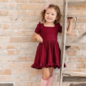 Burgundy Mod Twirl Dress