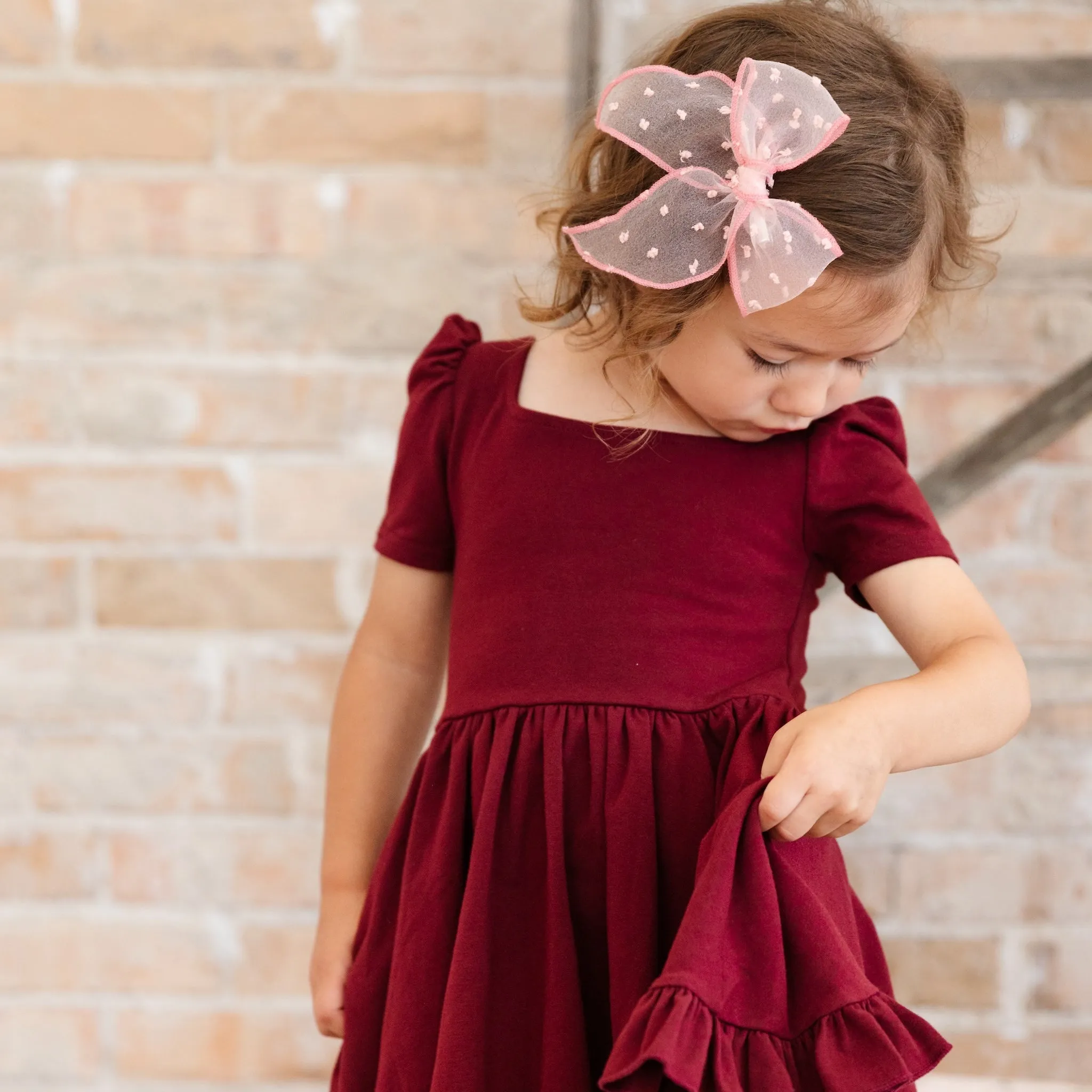 Burgundy Mod Twirl Dress