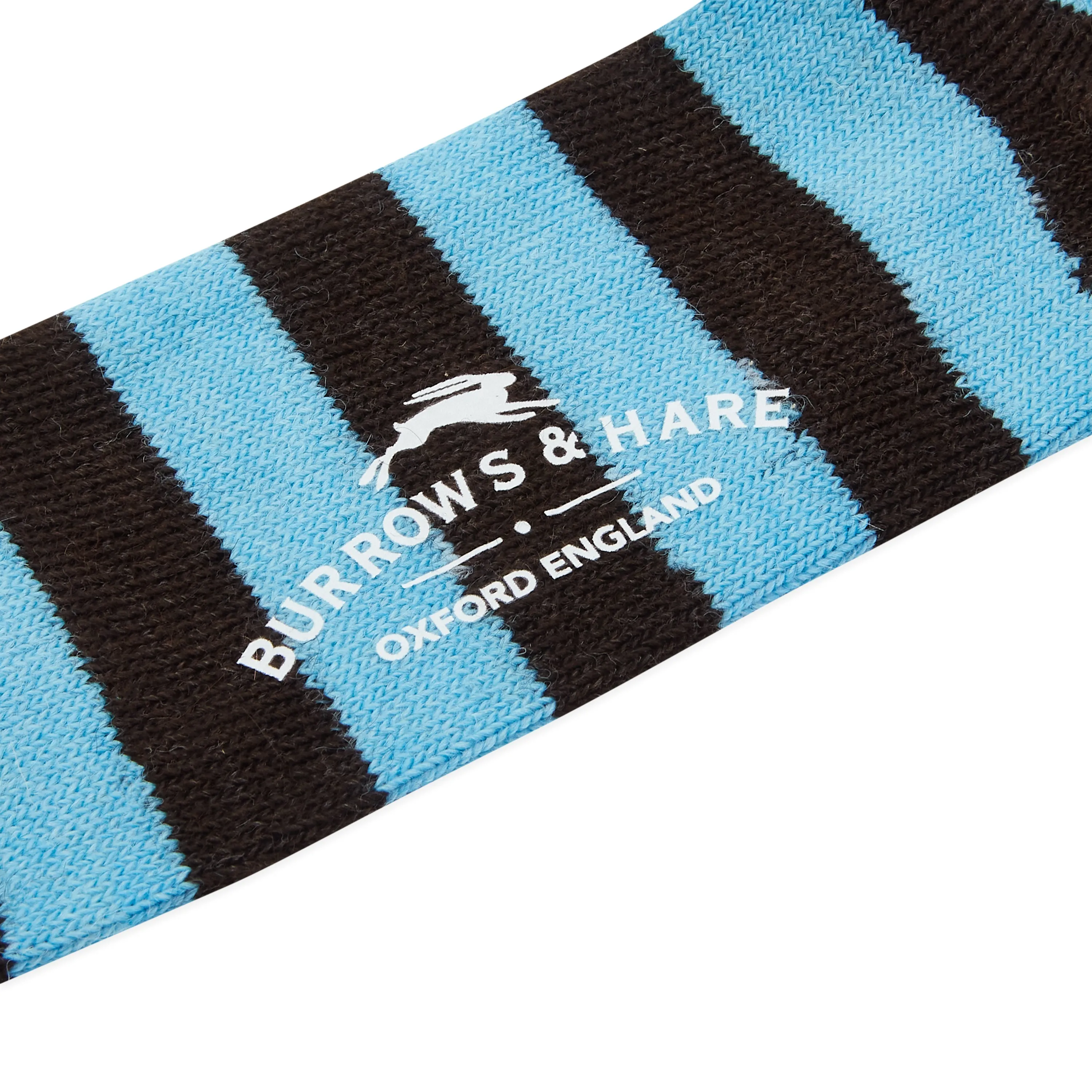 Burrows & Hare Stripe Alpaca Socks - Charcoal & Pale Blue