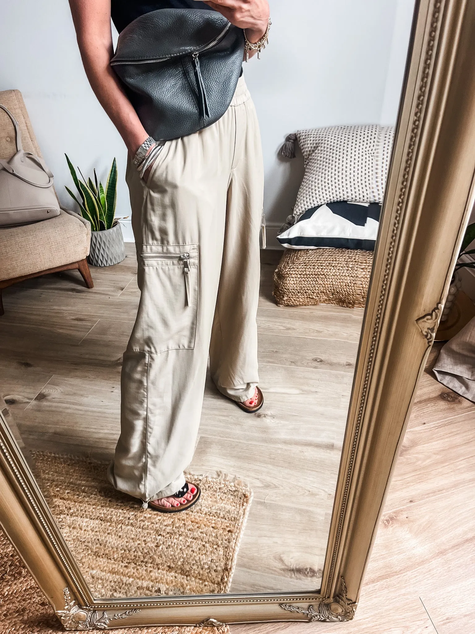 b.young Dimsa Wide Leg Cargo Trousers PREMIUM BRAND