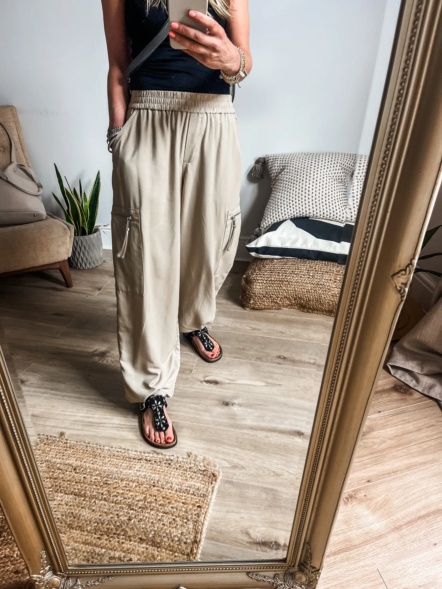 b.young Dimsa Wide Leg Cargo Trousers PREMIUM BRAND