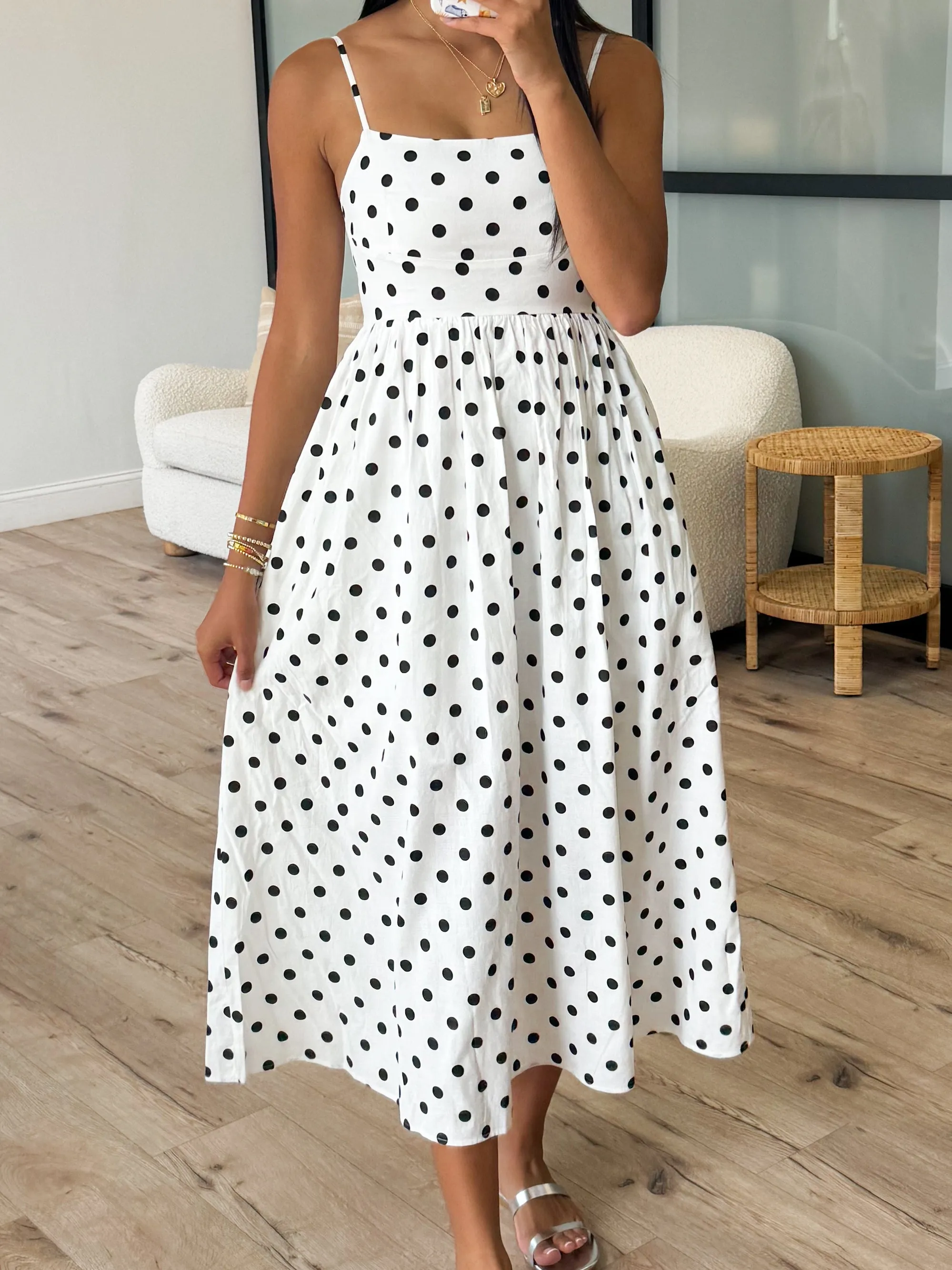 Cannes Polka Dot Dress | White/Black | FINAL SALE