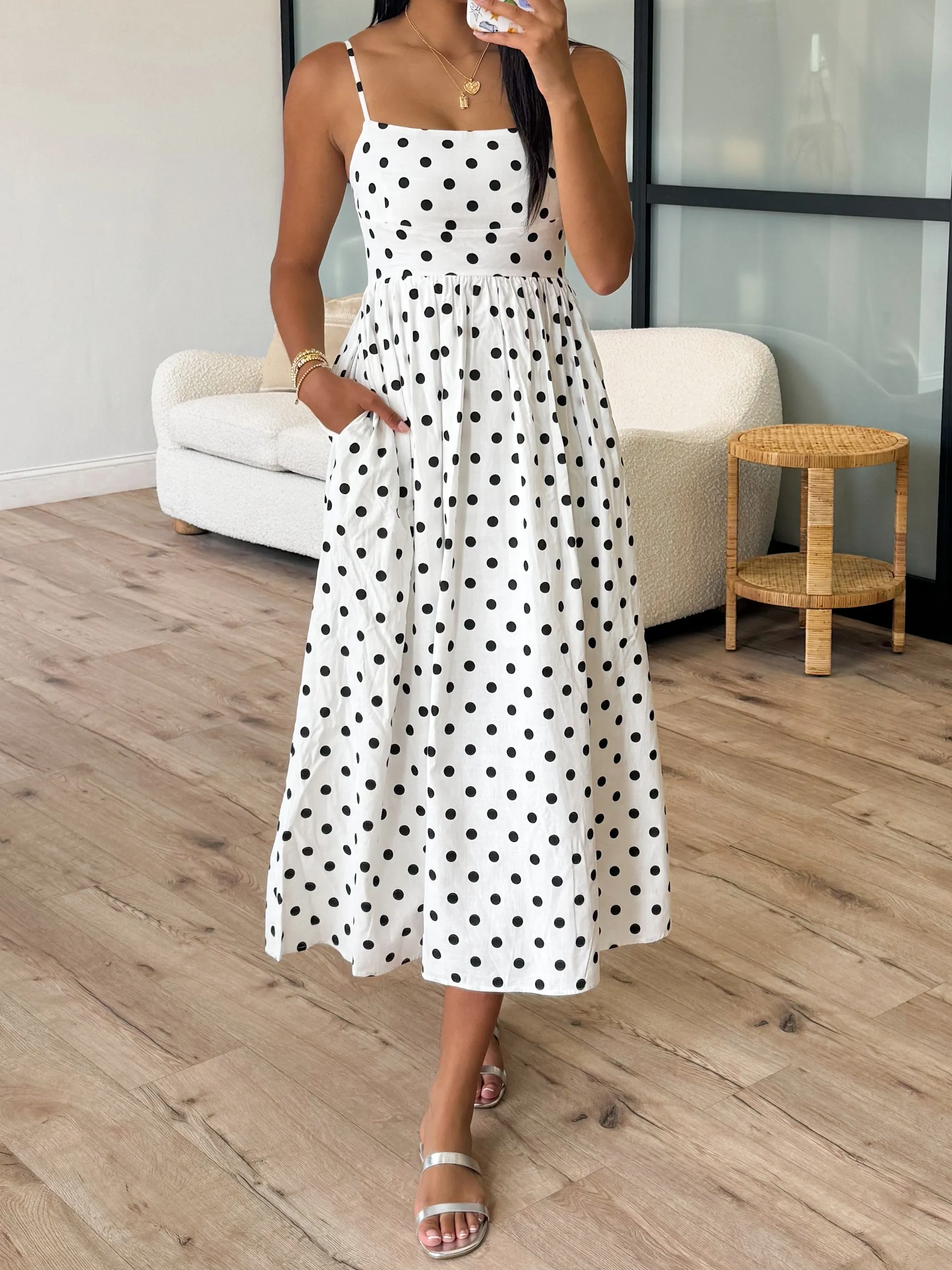 Cannes Polka Dot Dress | White/Black | FINAL SALE
