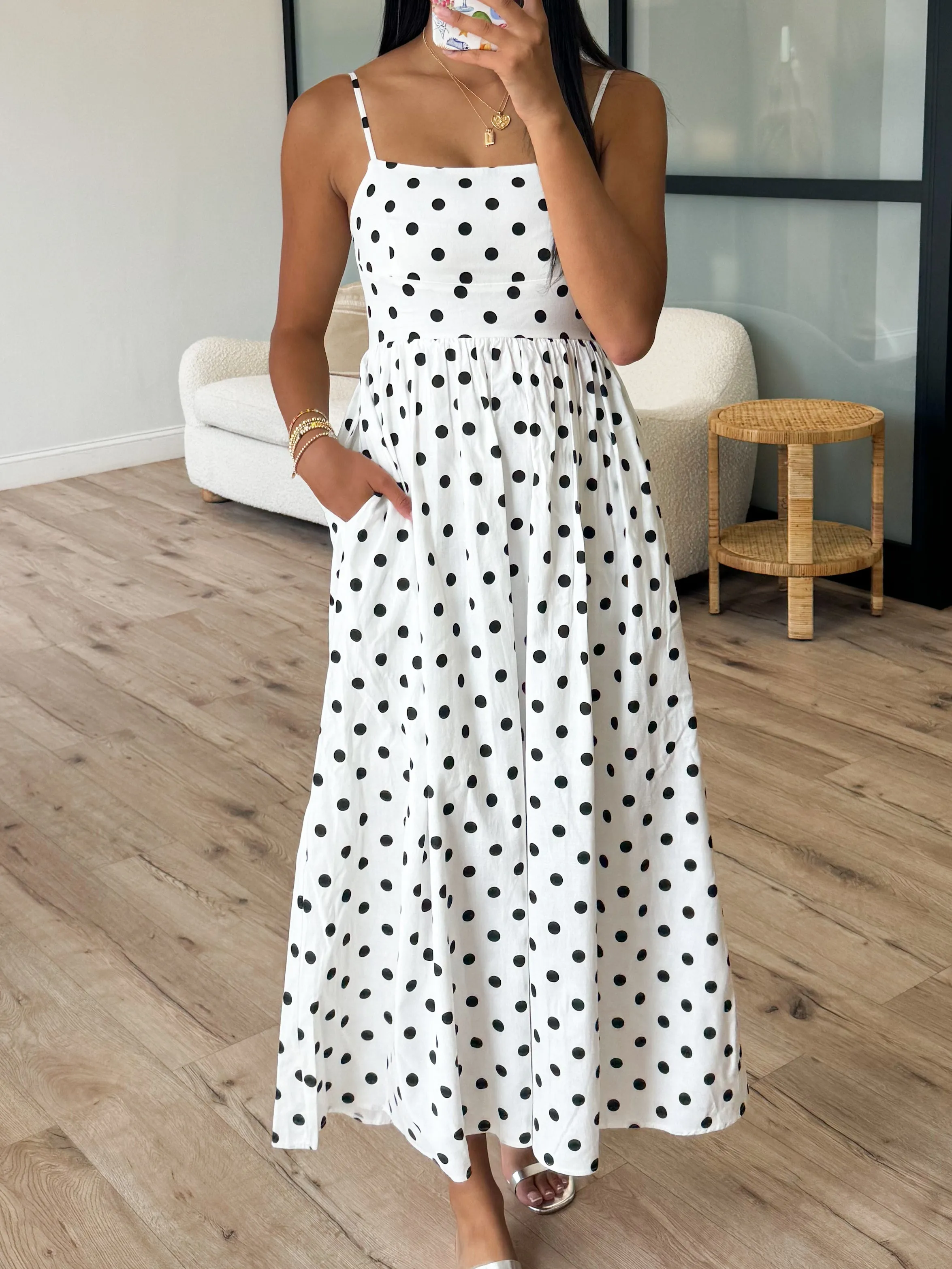 Cannes Polka Dot Dress | White/Black | FINAL SALE