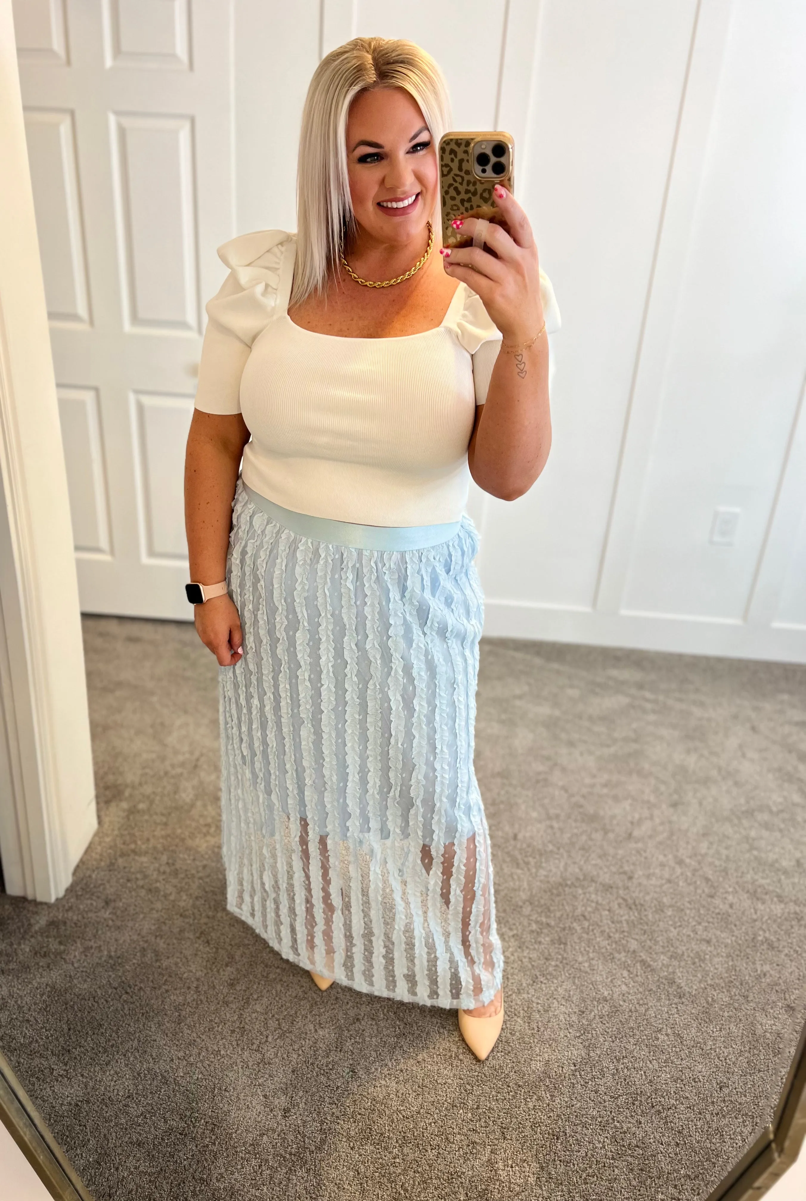 Cascading Ruffles A-Line Skirt
