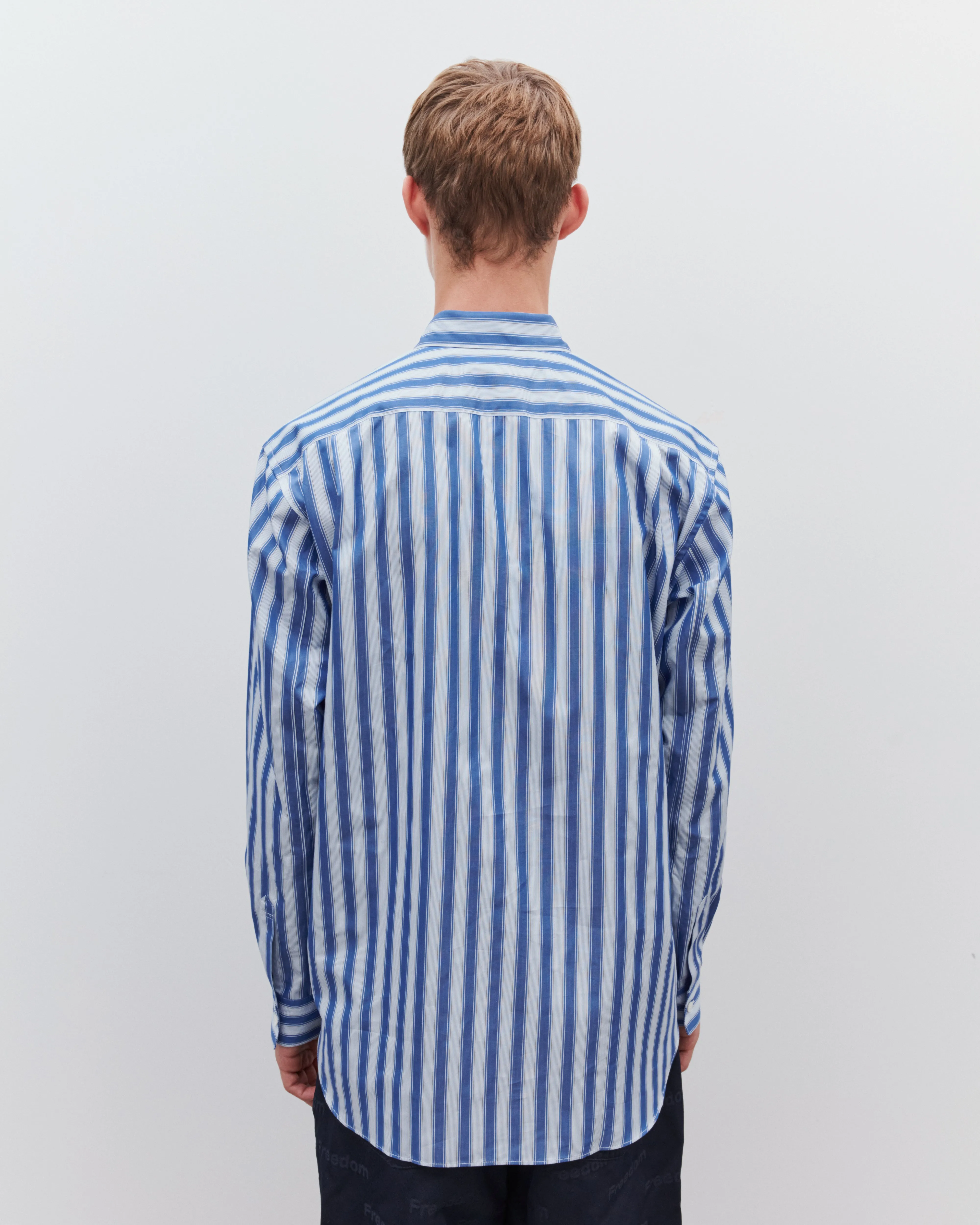 CDG Shirt - Men's Strong Will Printed Shirt - (Blue/White Stripe)