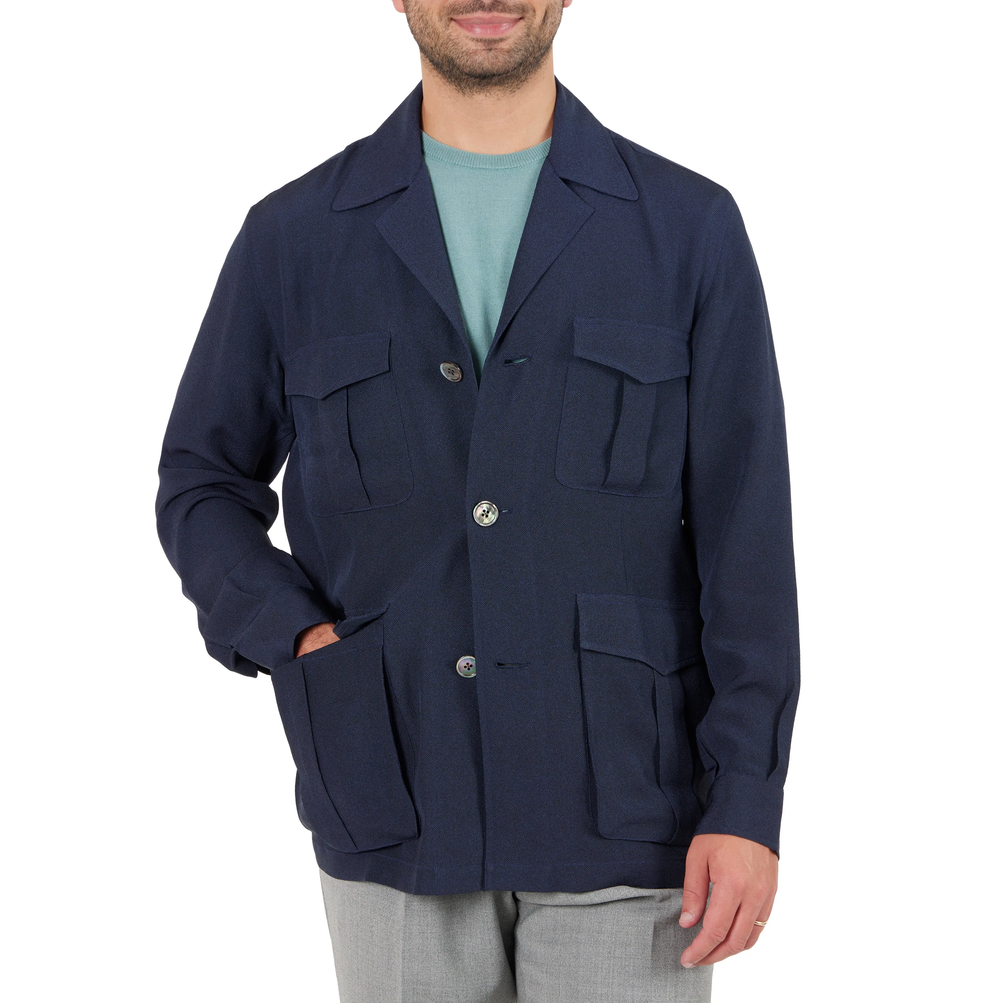 Chirimen Kimono Silk Safari Jacket II