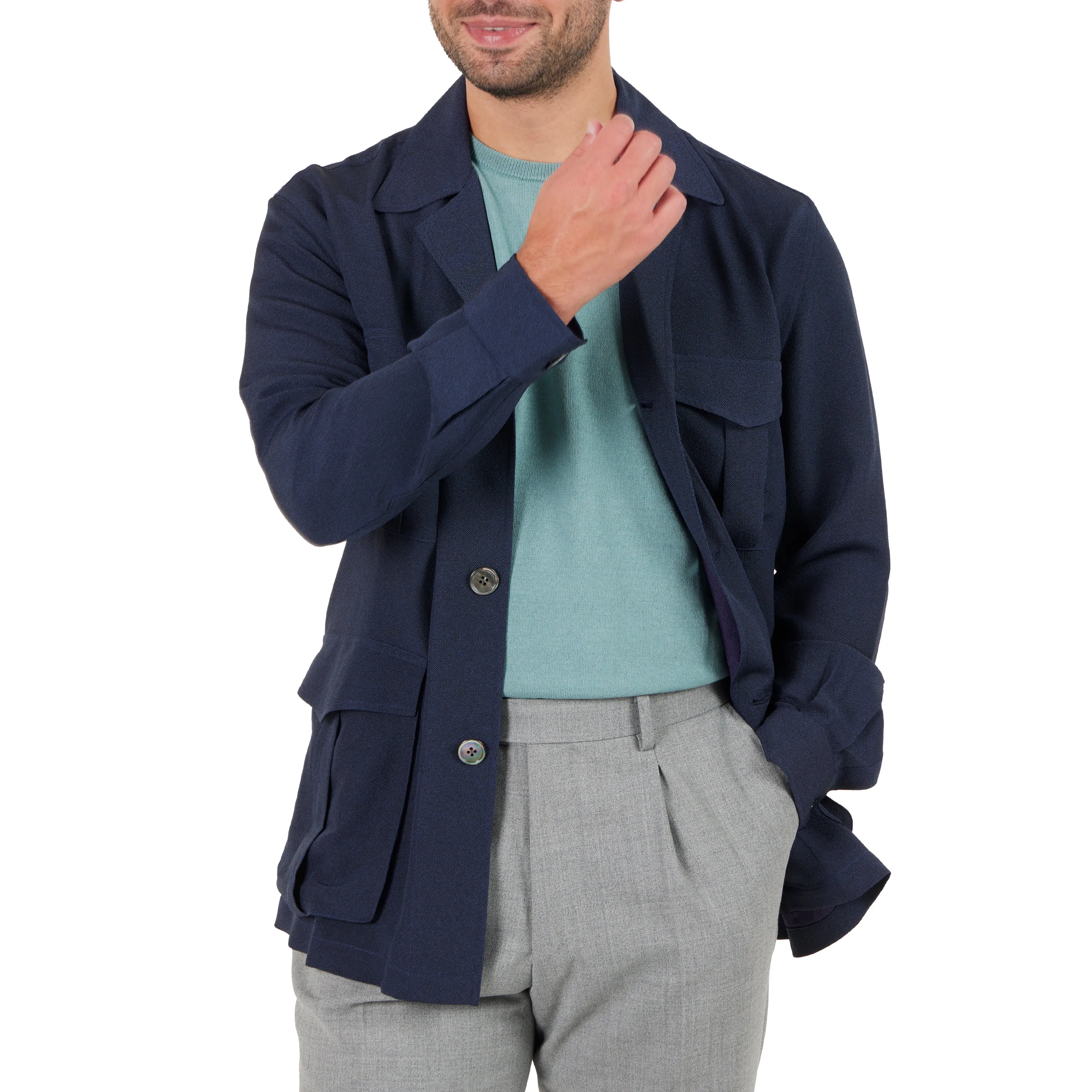 Chirimen Kimono Silk Safari Jacket II