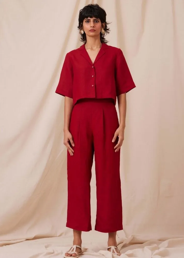 Clyde Scarlet Linen Co-ord