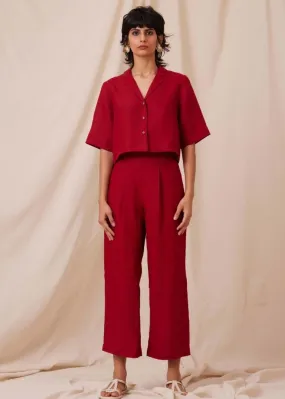Clyde Scarlet Linen Co-ord