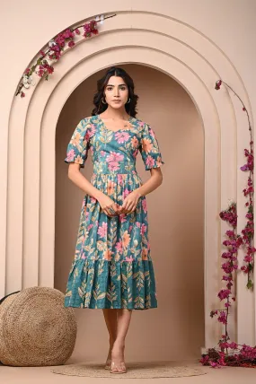 Cotton Flower Printed Middy