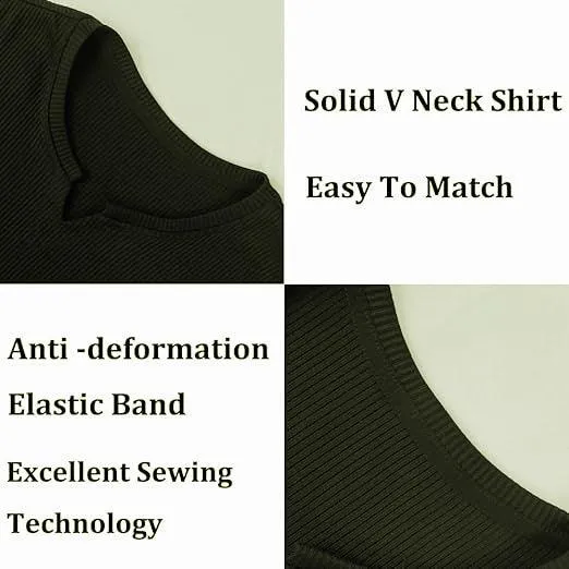 Cotton Knitted Half Sleeves T-Shirt Olive