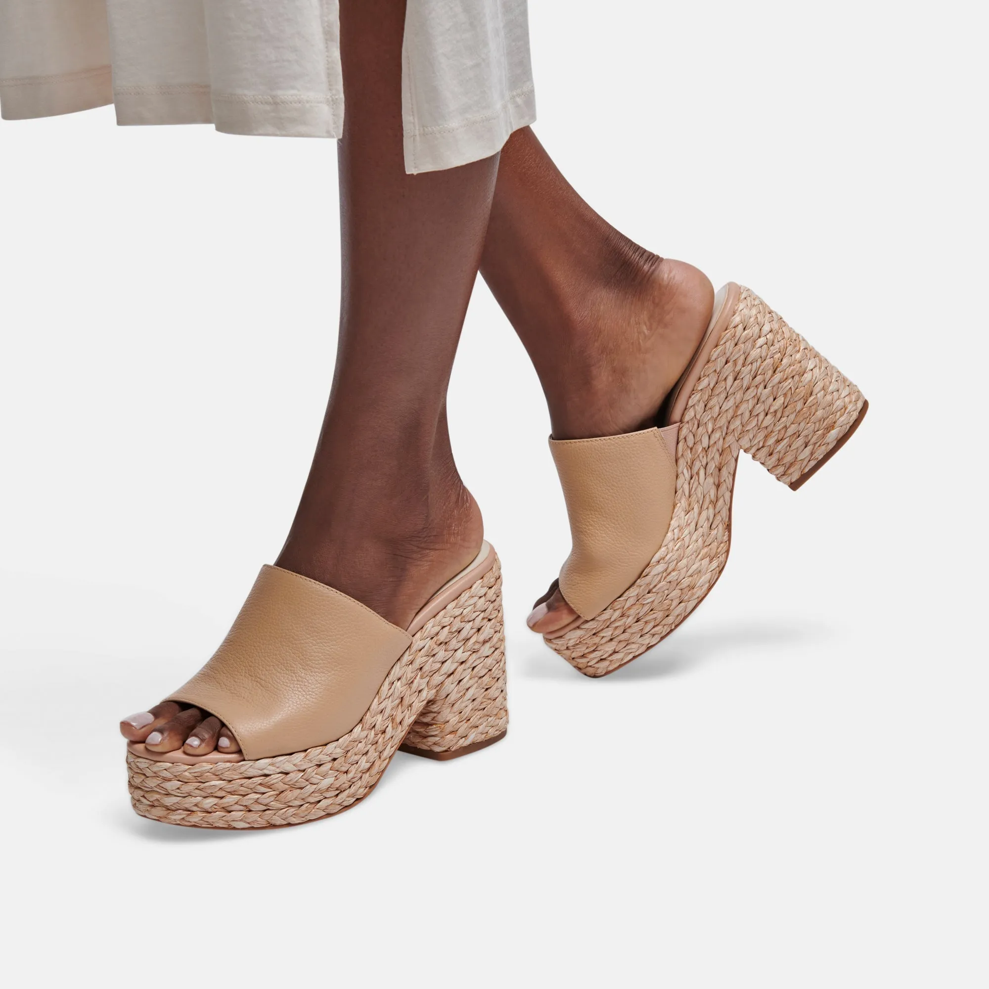 ELORA HEELS IN BLUSH LEATHER - re:vita