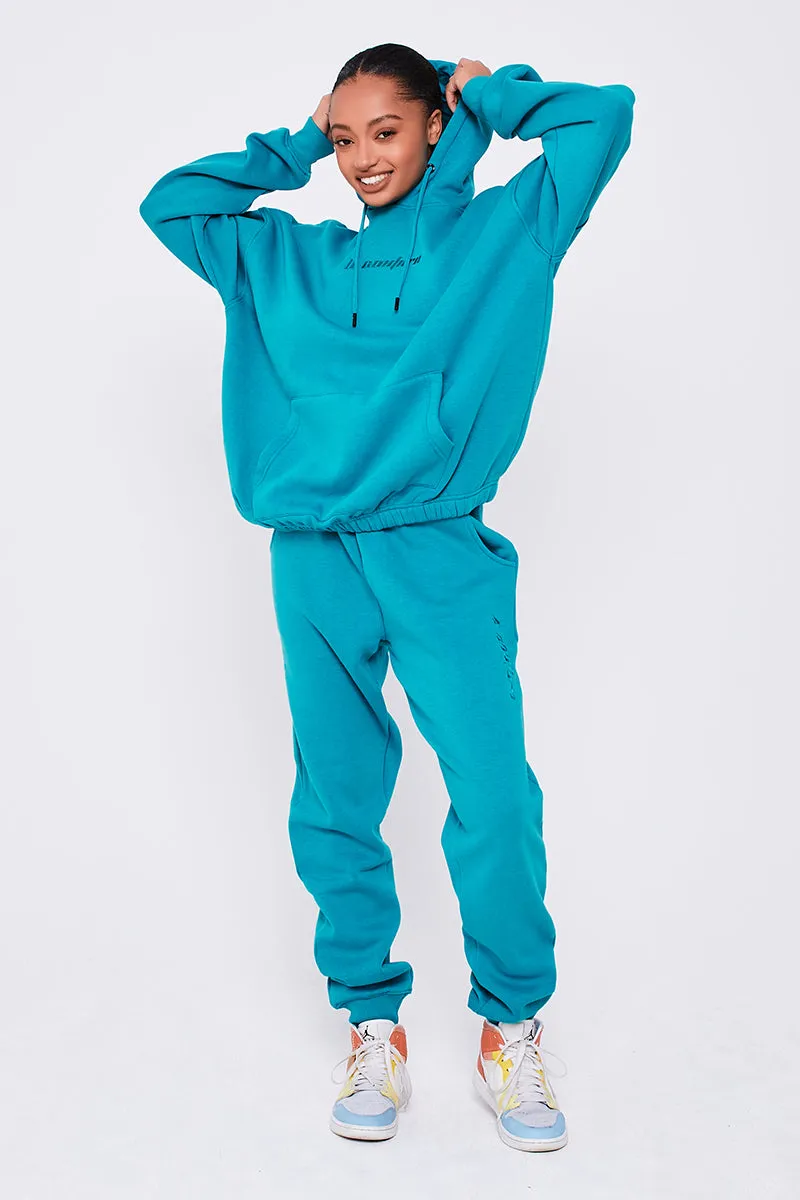 Essential Oversized Fleece Tracksuit - Algiers Blue