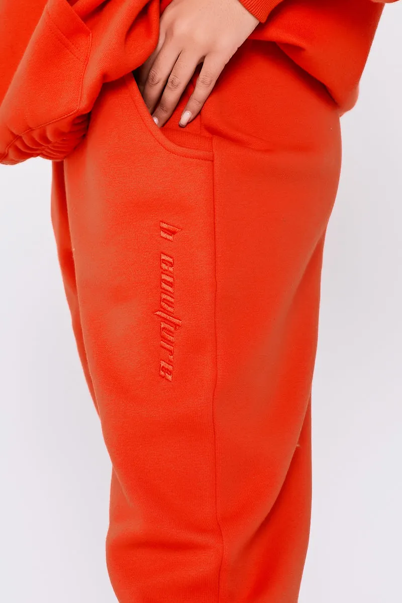 Essential Oversized Fleece Tracksuit - Fiery Red