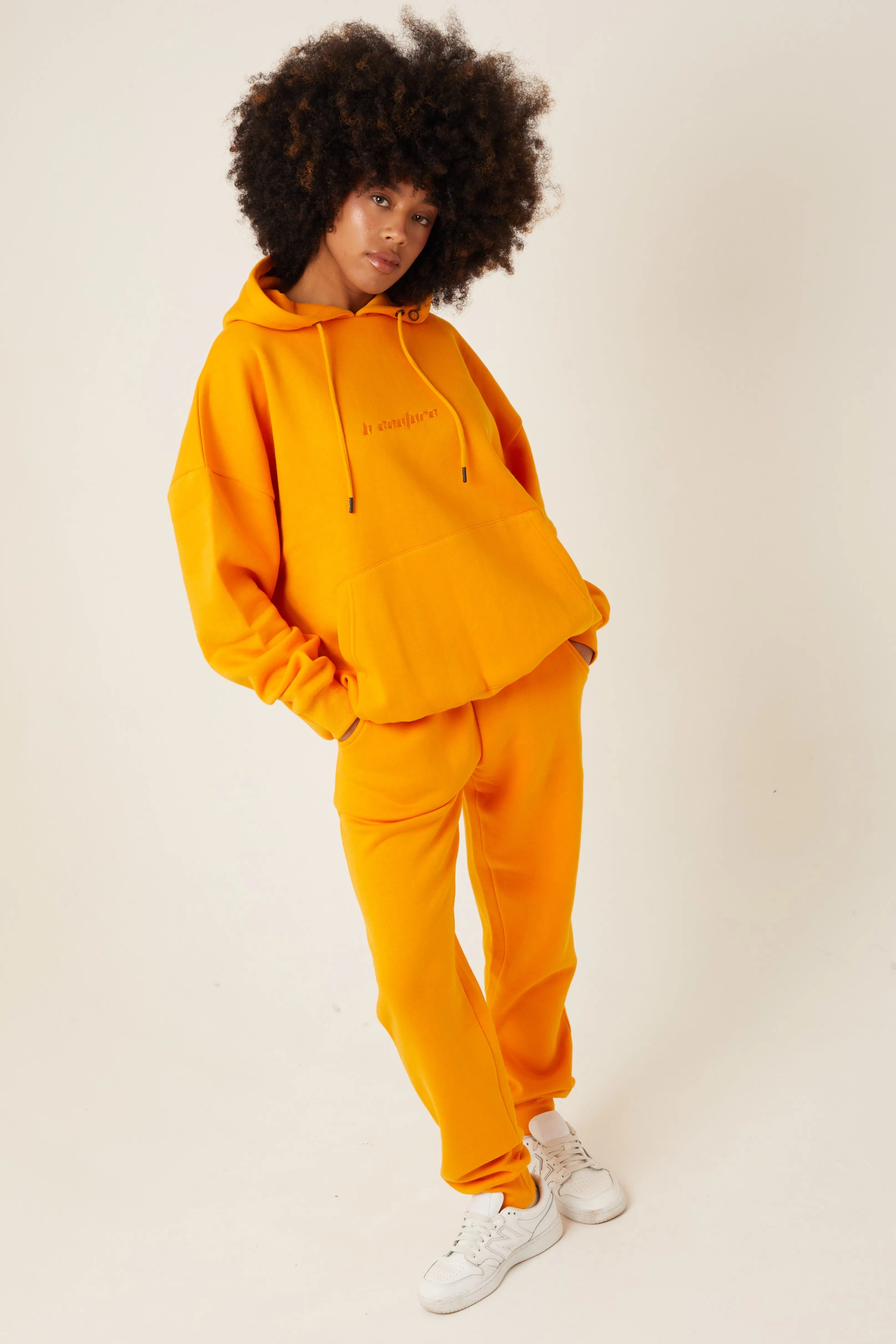 Essential Oversized Fleece Tracksuit - Peach