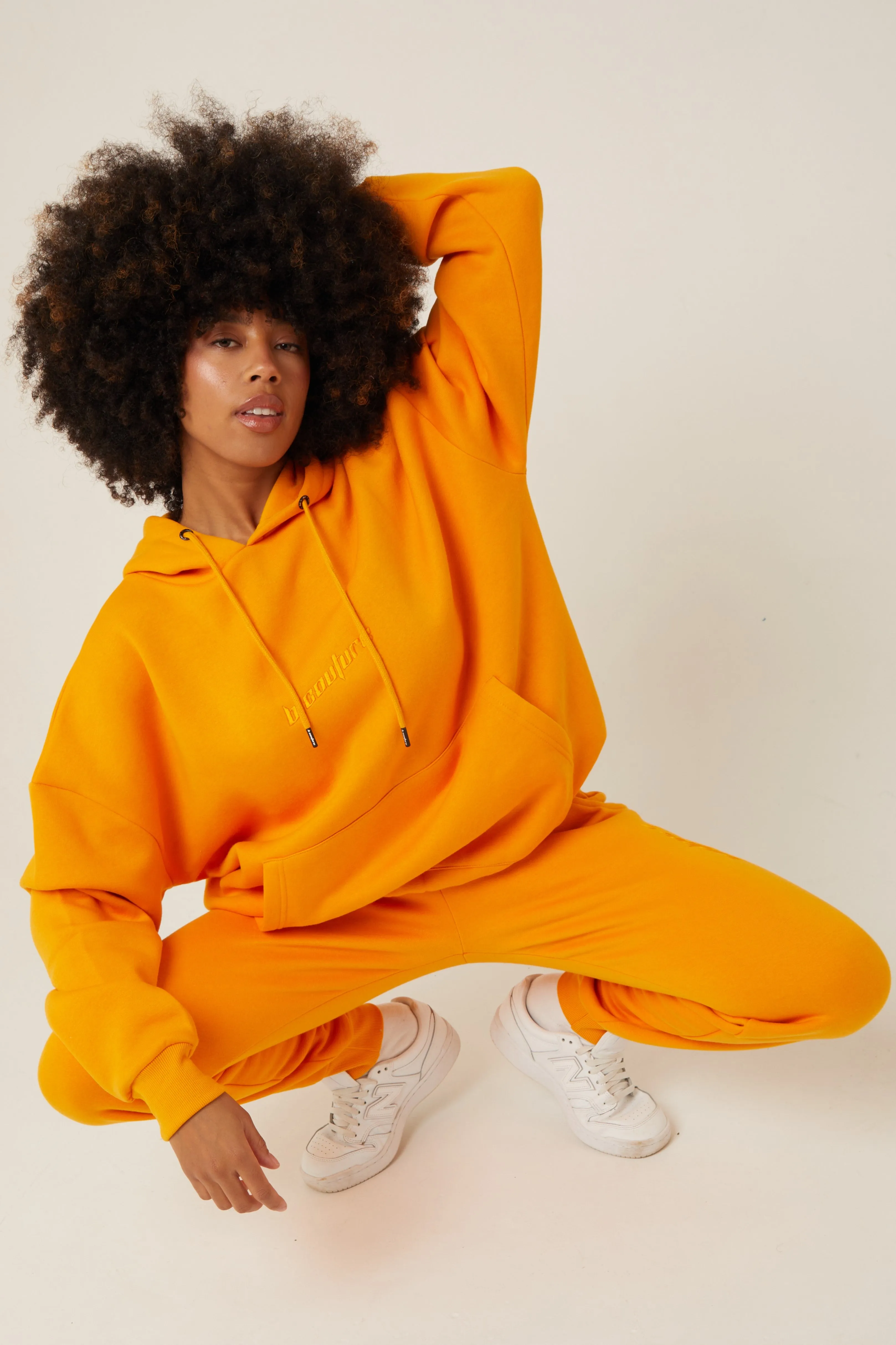 Essential Oversized Fleece Tracksuit - Peach