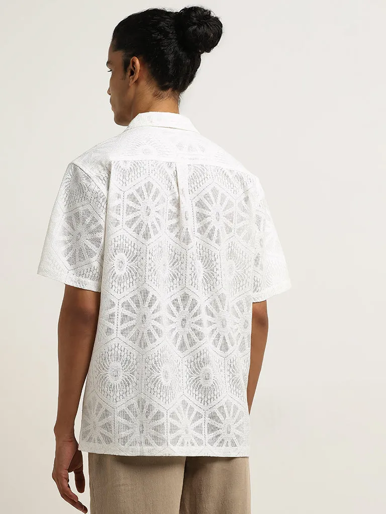 ETA White Relaxed-Fit Cotton Blend Shirt