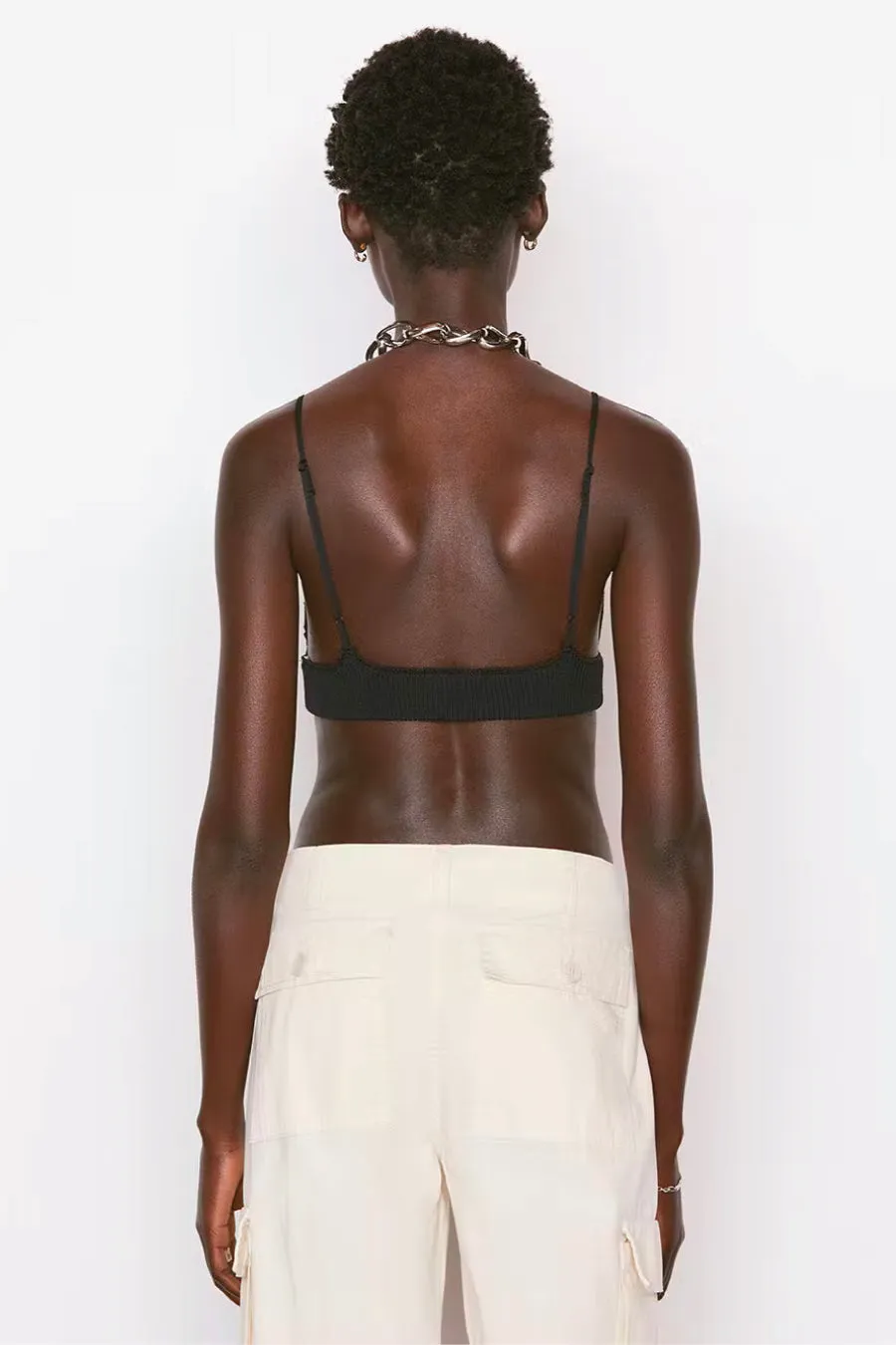 Frame Denim Crochet Bralette - Black