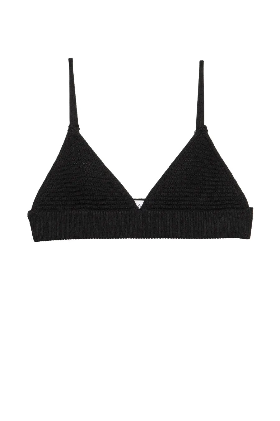 Frame Denim Crochet Bralette - Black