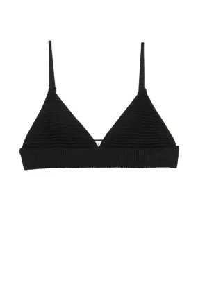 Frame Denim Crochet Bralette - Black