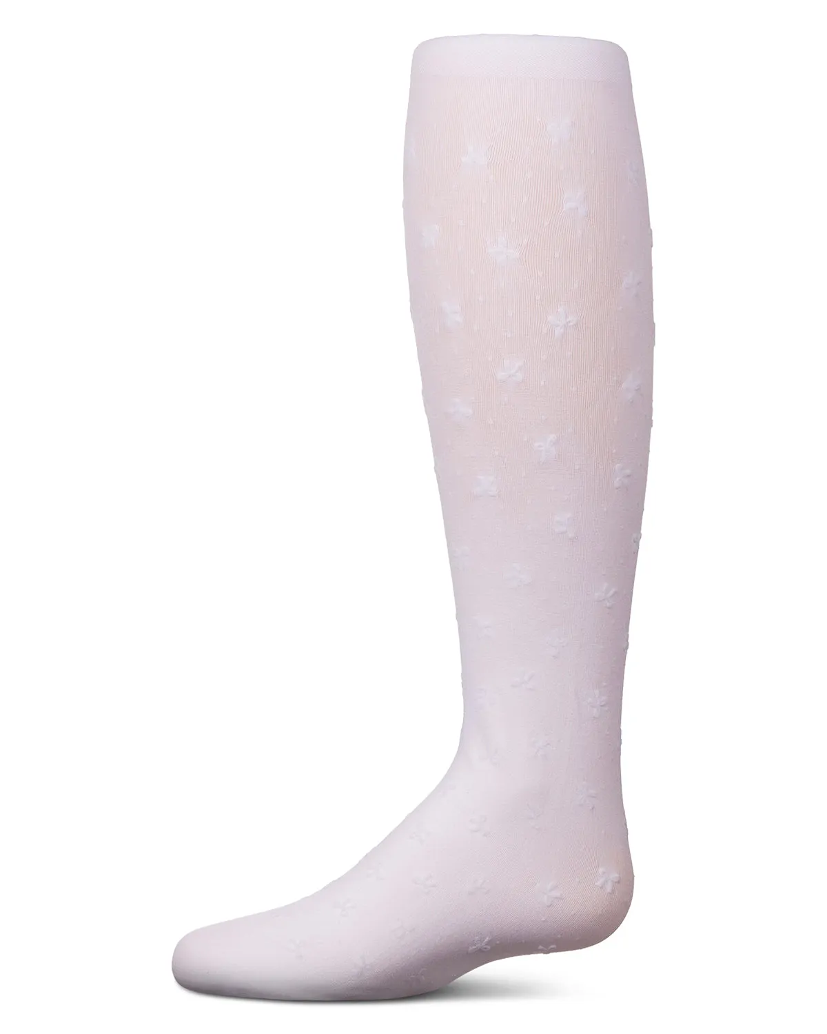 Girls' Mini Bow Flocked Opaque Tights