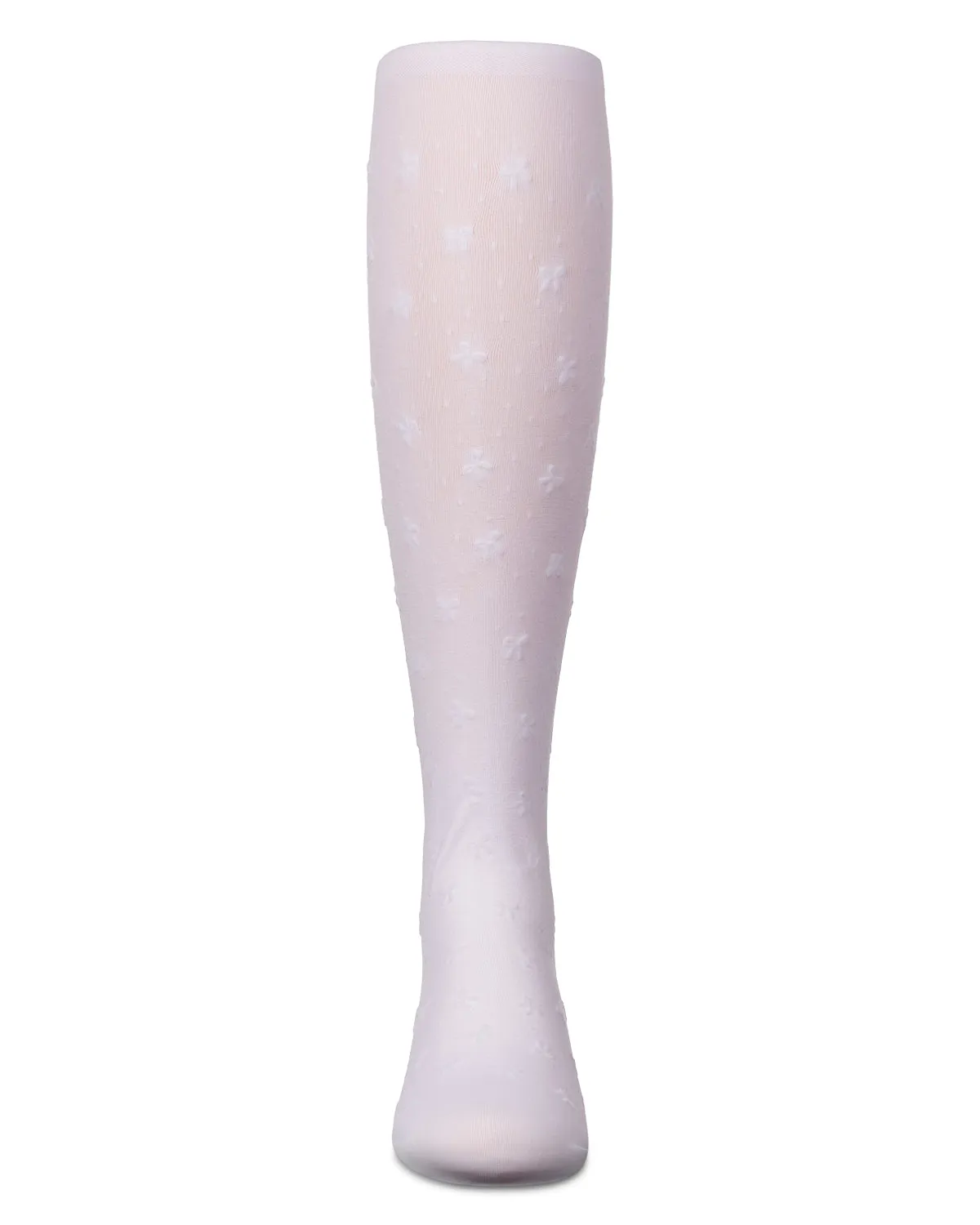 Girls' Mini Bow Flocked Opaque Tights