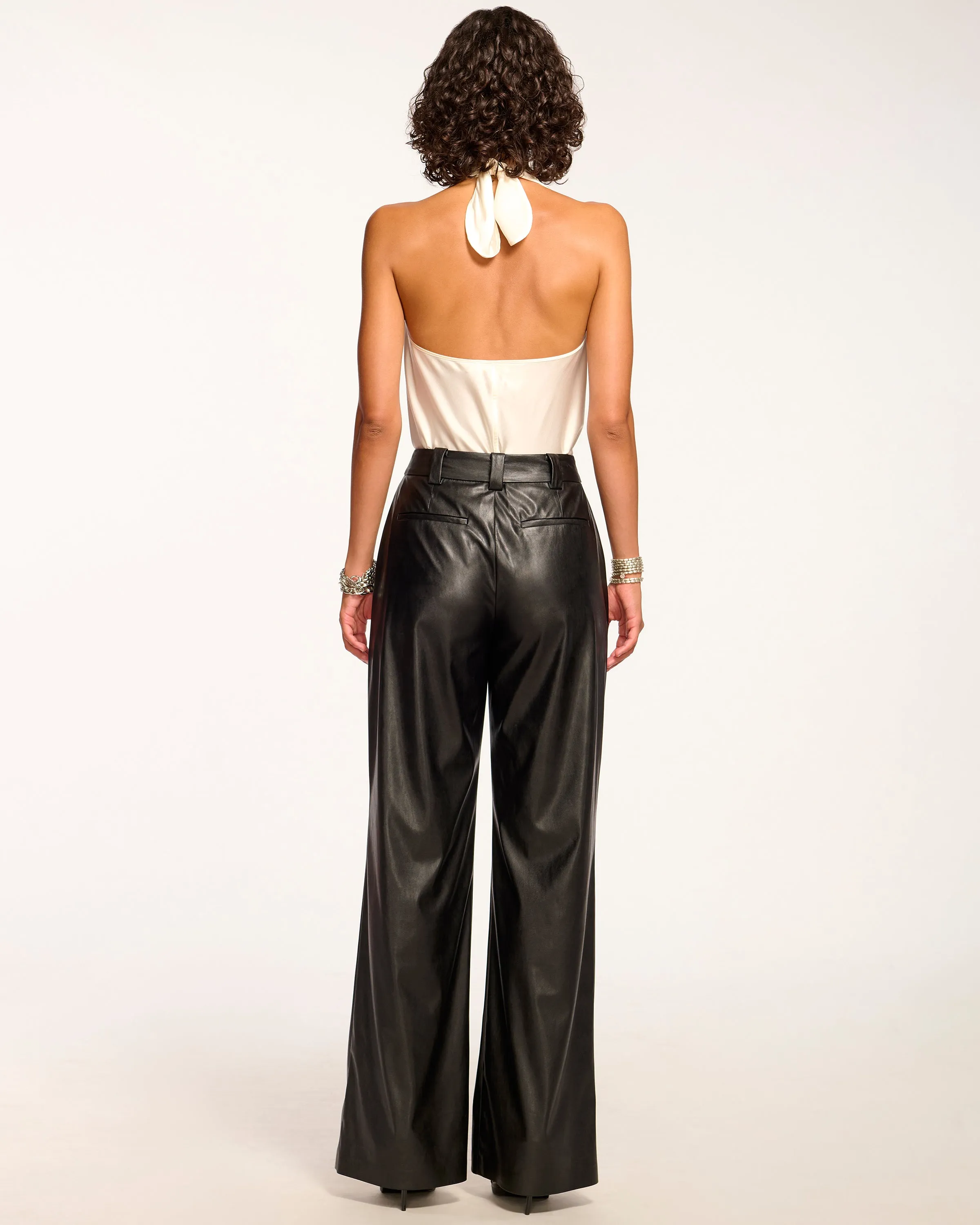 Jace Faux Leather Wide Leg Pant