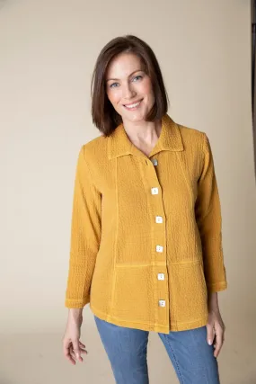 Jacquard Seamed Pocket Jacket - Honey
