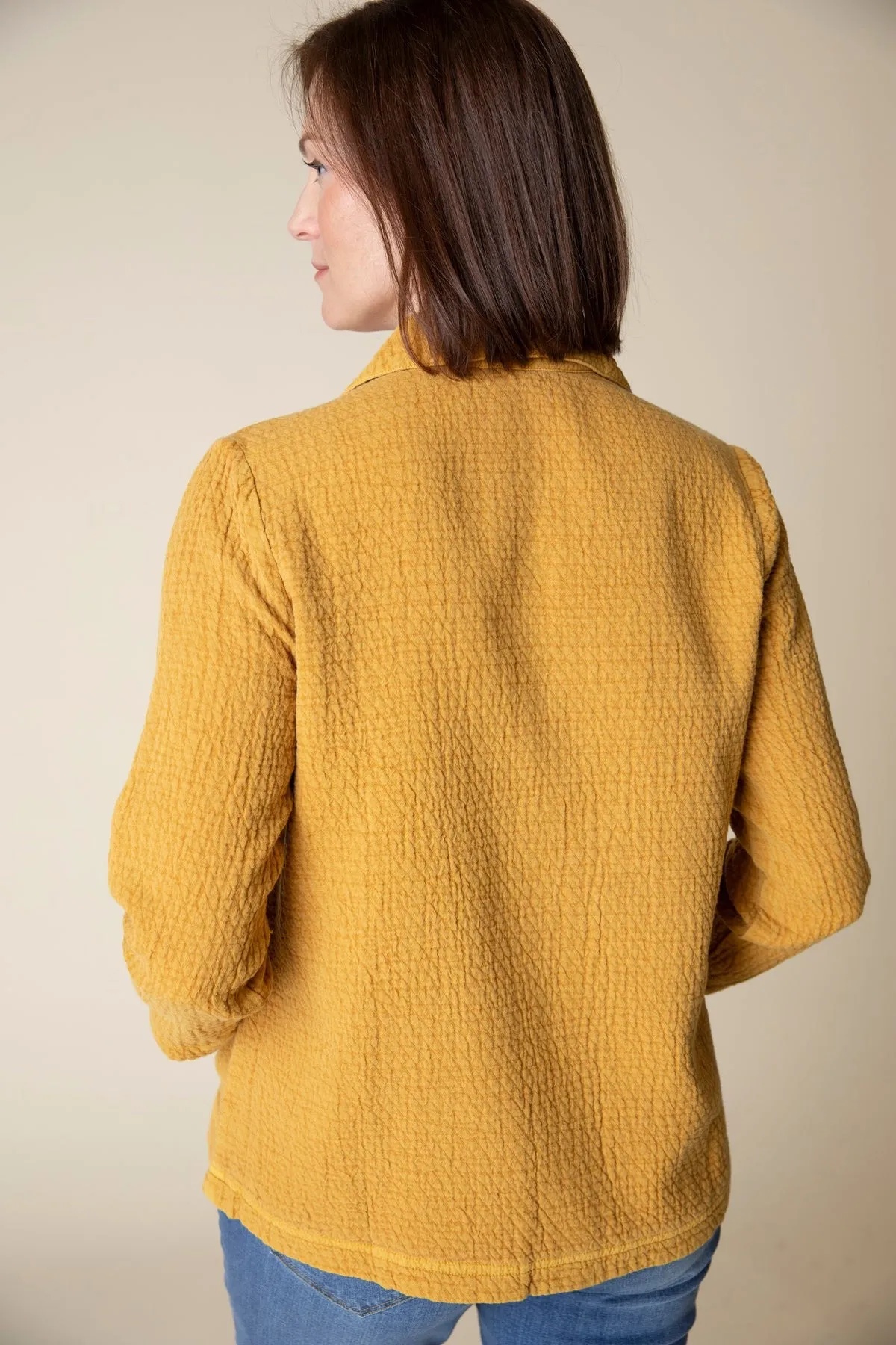 Jacquard Seamed Pocket Jacket - Honey