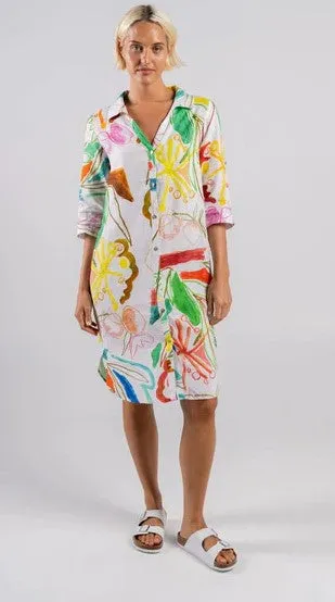 Linen collared shirt Multi dress