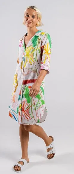 Linen collared shirt Multi dress