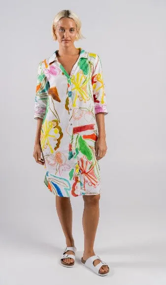 Linen collared shirt Multi dress