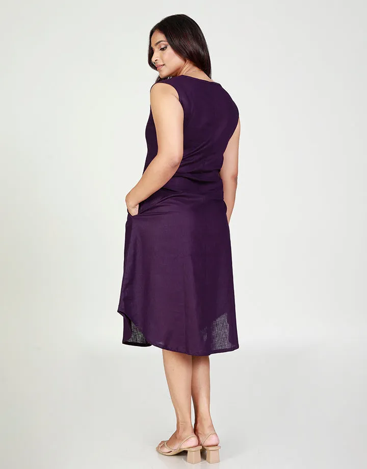 Linen Sleeveless Dress with Pockets